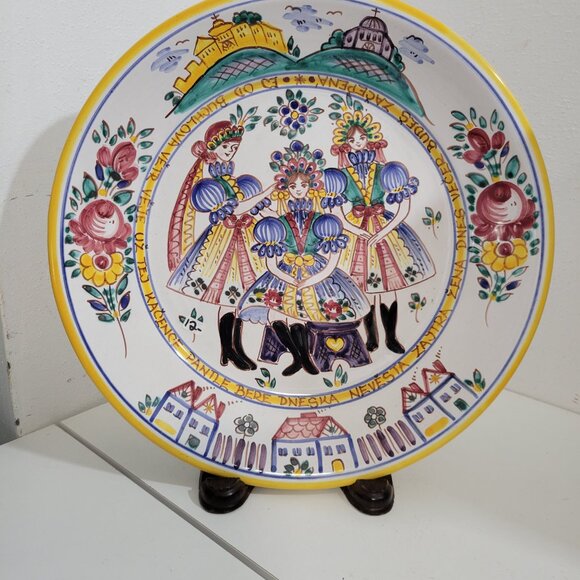 Vintage Slovakian Wedding Plate - Picture 2 of 5